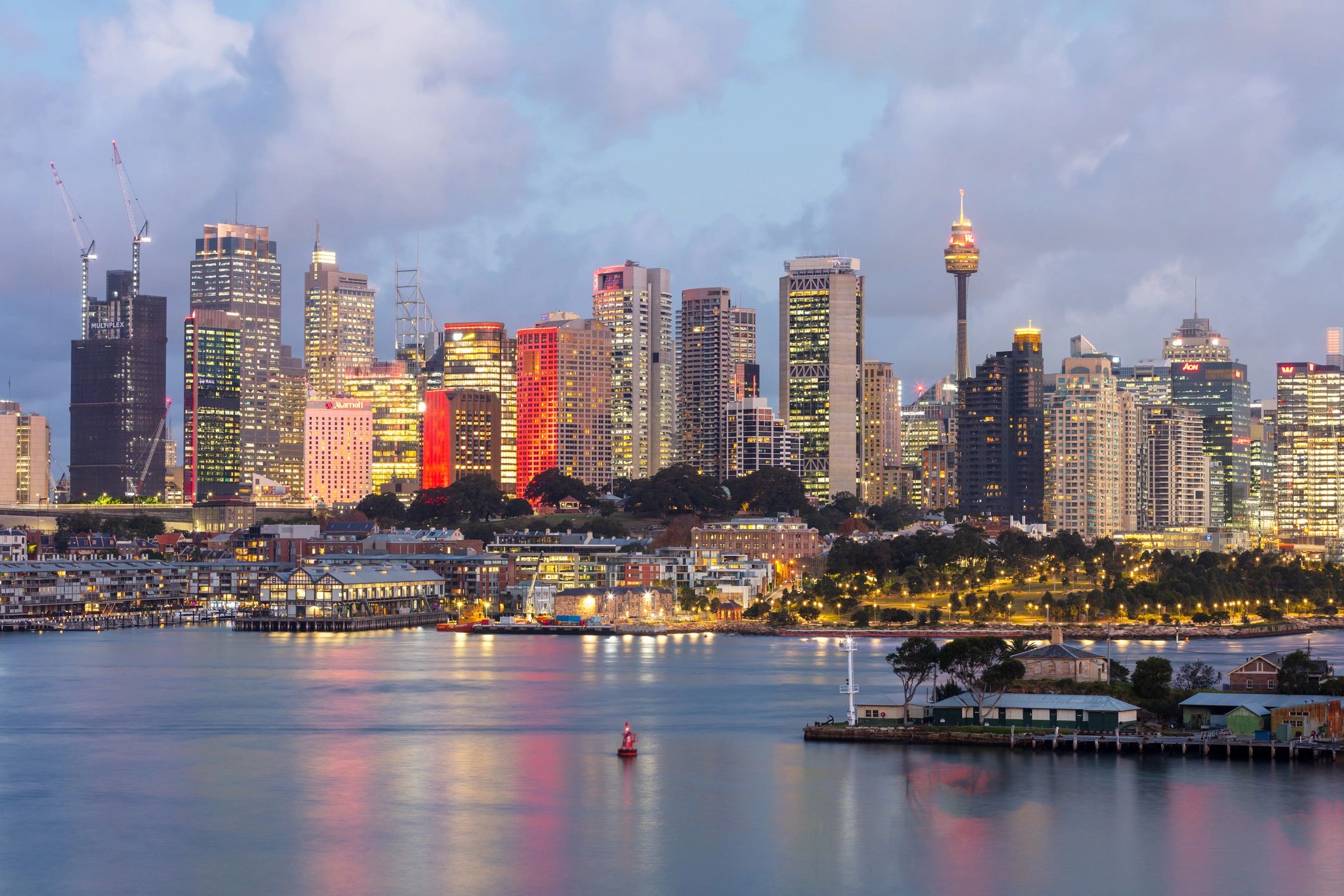 Sydney skyline at dusk